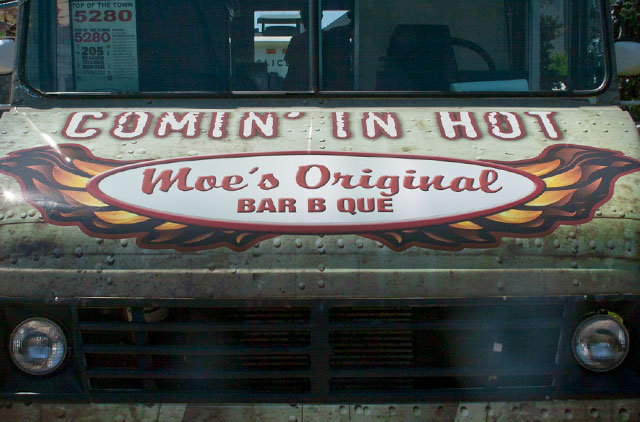 Moe's BBQ food truck wrap